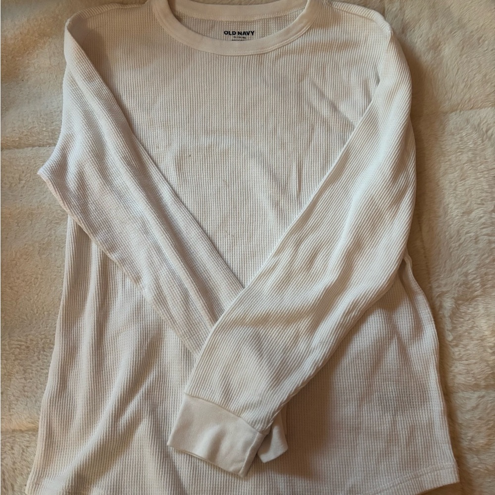 Old Navy Cream Long Sleeve Shirt